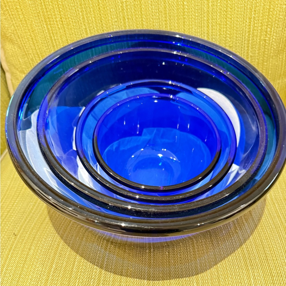 Cobalt blue glass bowls